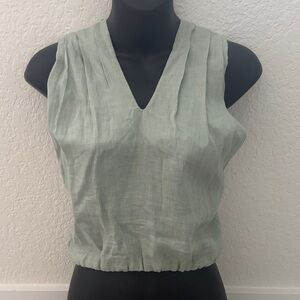 Chic Sleeveless Mint Blouse